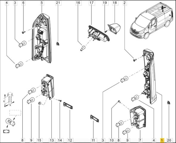 265556737R RENAULT Фонарь задний левый верхний купить в Львов