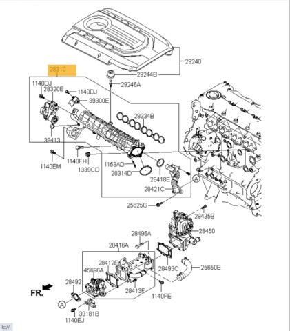 HYUNDAI 283102A570 Коллектор впускной в наличии Одесса