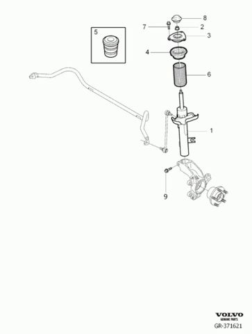 Стойка передняя левая 31277606 VOLVO