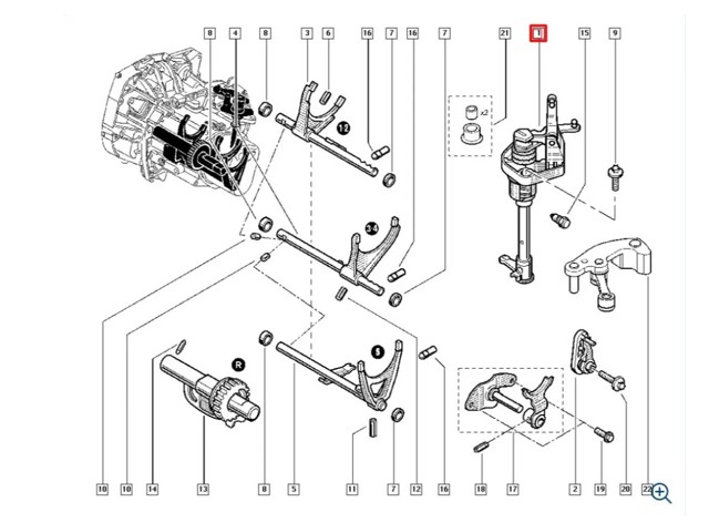 RENAULT 328909240R Механизм выбора (переключения) передач в наличии Каменское