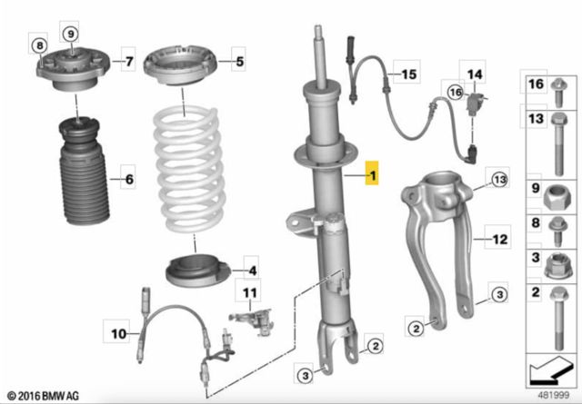 37106866393 BMW Амортизатор передний левый купить в Тернополь