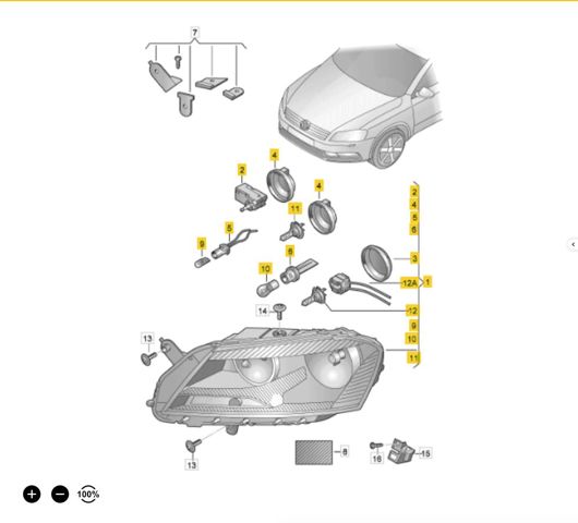 Фара основная левая 3AB941005 VAG