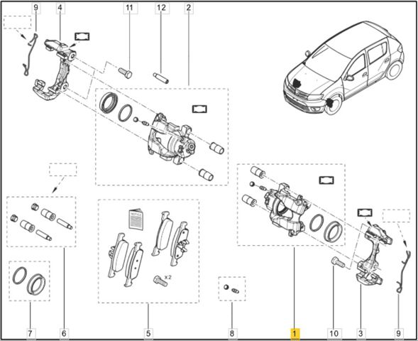 Суппорт тормозной передний левый 410118579R RENAULT
