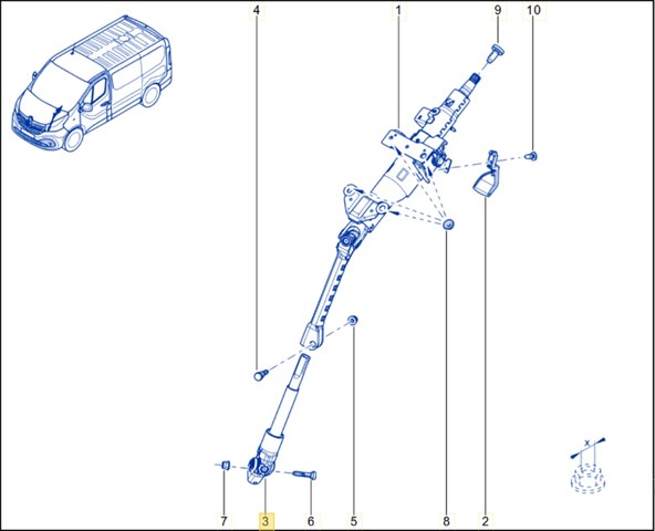 RENAULT 488202081R Вал рулевой колонки нижний в наличии Каменское