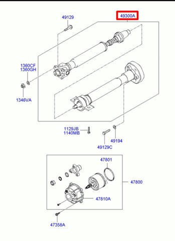 493002E300 HYUNDAI Кардан задний купить в Черкассы