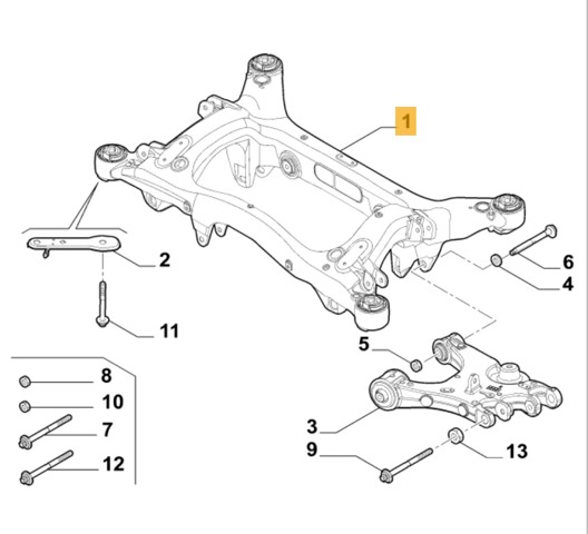 50567712 FIAT Подрамник задний купить в Чернигов
