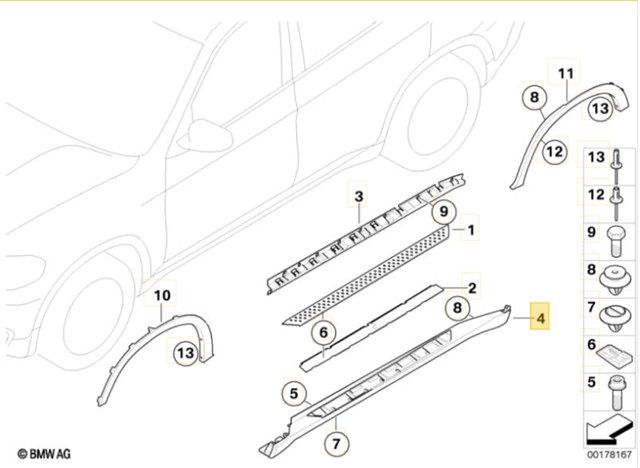 51777163555 BMW Подножка левая купить в Одесса