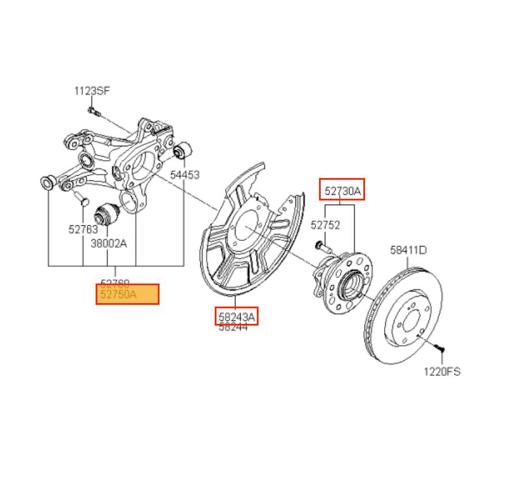 527103Z010 HYUNDAI Цапфа задняя левая купить в Полтава