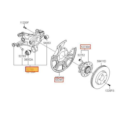 527203Z010 HYUNDAI Цапфа задняя правая купить в Запорожье