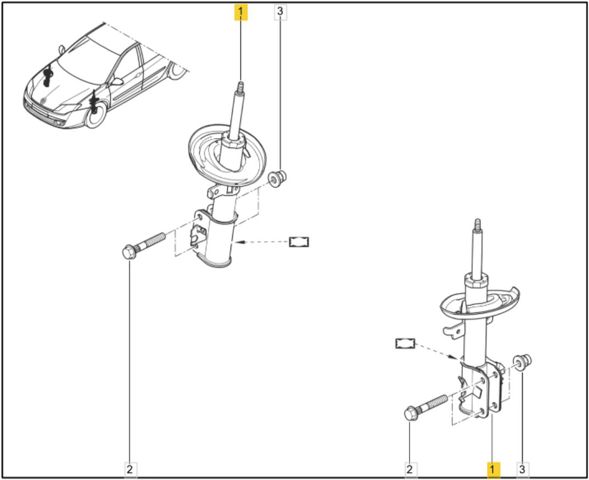 Амортизатор передней подвески 543027068R RENAULT