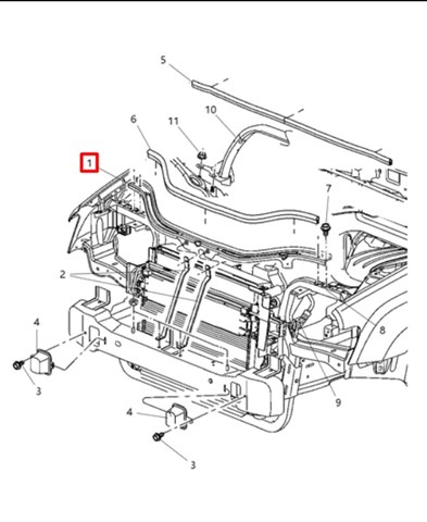 55394951AF CHRYSLER Суппорт радиатора верхний (монтажная панель крепления фар) купить в Житомир