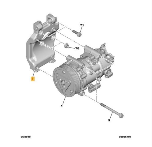 Кронштейн компрессора кондиционера 5606P9 PEUGEOT