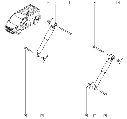 562109697R RENAULT Амортизатор задний купить в Винница