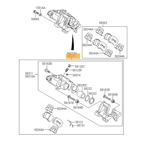582303Z700 HYUNDAI Суппорт задний правый купить в Кривой Рог