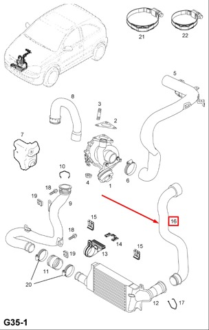 OPEL 5835844 Шланг (патрубок) интеркуллера в наличии Черновцы