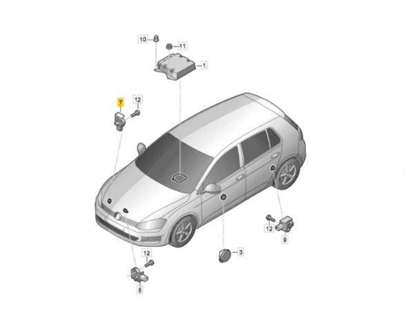 Датчик Айрбег передний 5Q0959651 VAG