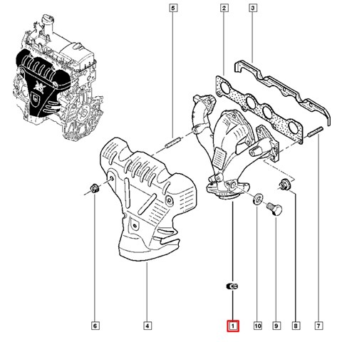 6001548025 RENAULT Коллектор выпускной купить в Запорожье