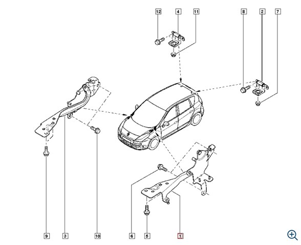 654012134R RENAULT Петля капота левая купить в Винница