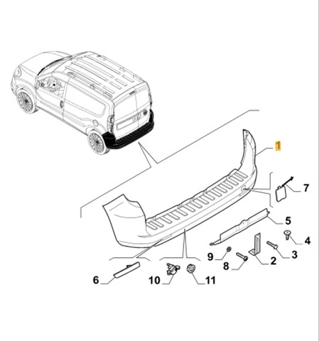 735512761 FIAT Задний бампер купить в Ровно