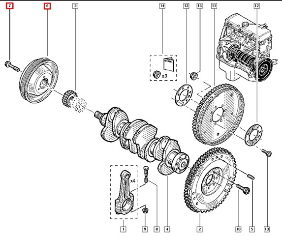 RENAULT 7700273916 Шкив коленвала в наличии Полтава