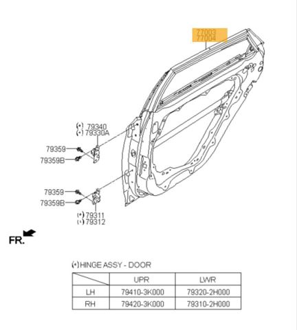 770033Z000 HYUNDAI Дверь задняя левая купить в Николаев