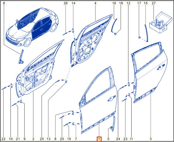 801015772R RENAULT Дверь передняя левая купить в Черкассы