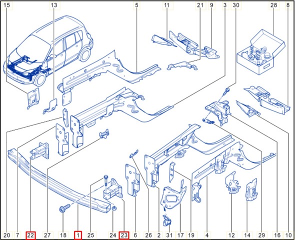 RENAULT 8200009911 Усилитель бампера переднего в наличии Ирпень
