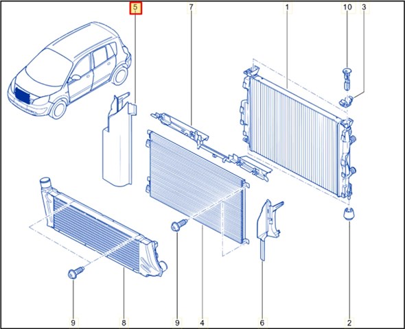 RENAULT 8200158149 Воздуховод (дефлектор) радиатора правый в наличии Днепр