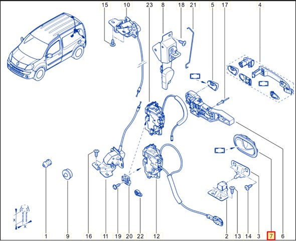 8200310579 RENAULT Ручка двери левой внутренняя передняя/задняя купить в Запорожье
