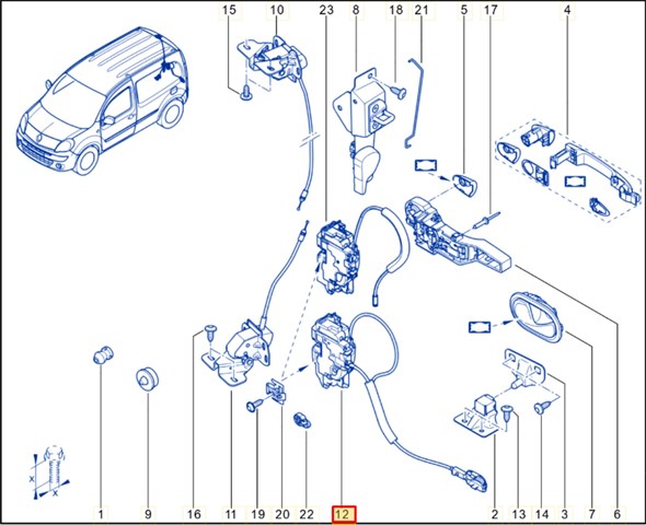 8200497672 RENAULT Замок двери задней левой распашной купить в Днепр