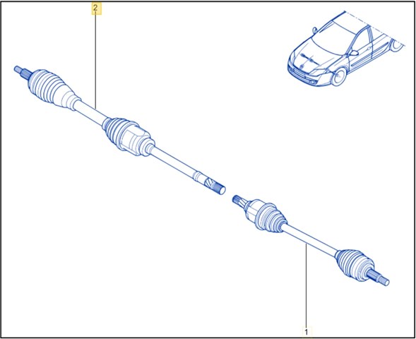 RENAULT 8200618182 Полуось (привод) передняя левая в наличии Павлоград