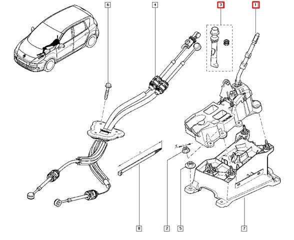 RENAULT 8200736236 Кулиса переключения передач в наличии Чернигов