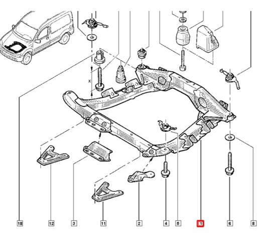 RENAULT 8200741079 Подрамник передний в наличии Львов
