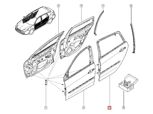 821010024R RENAULT Дверь задняя левая купить в Винница