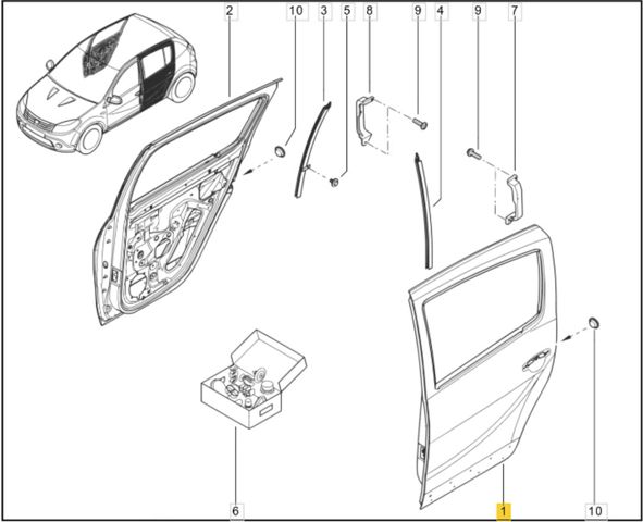 821018232R RENAULT Дверь задняя левая купить в Тернополь