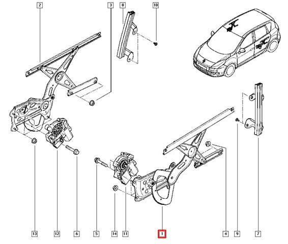 827216769R RENAULT Механизм стеклоподъемника двери задней левой купить в Каменское
