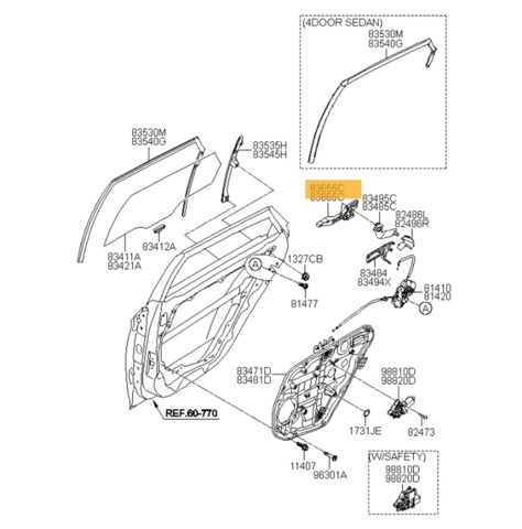 HYUNDAI 836553Z000 Держатель наружной ручки двери задней левой в наличии Тернополь