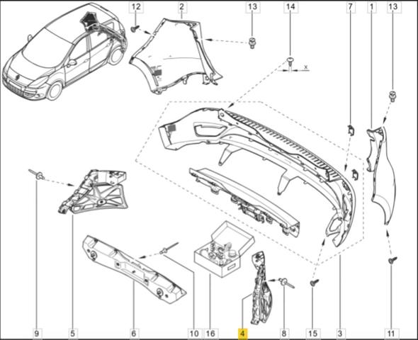RENAULT 850450007R Кронштейн бампера заднего левый в наличии Каменское