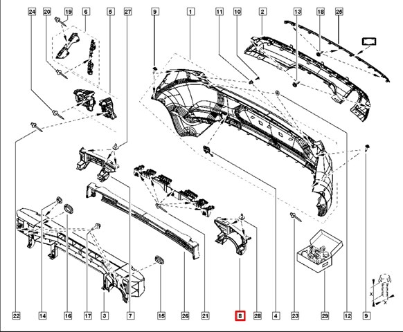 RENAULT 850479017R Кронштейн бампера заднего левый в наличии Киев