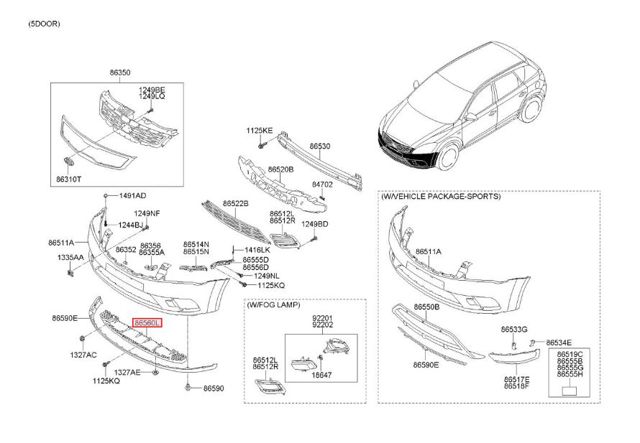 Обвес бампера 865601H500 HYUNDAI