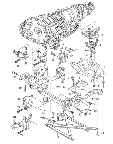 8R0399315K VAG Балка передней подвески (подрамник) купить в Каменское