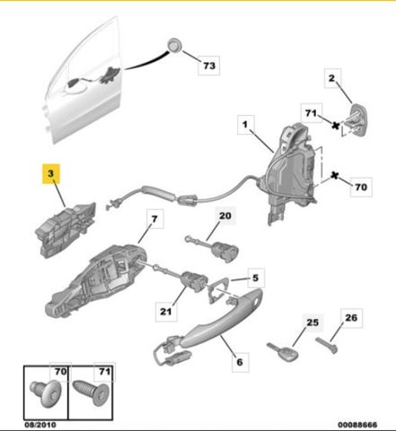 Ручка правой двери наружная 9144G4 PEUGEOT