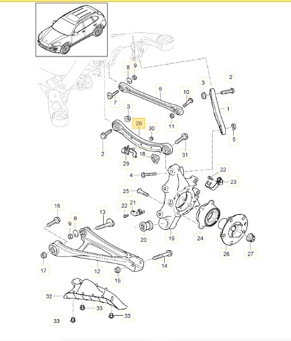 PORSCHE 95533104710 Рычаг задней подвески верхний в наличии Павлоград