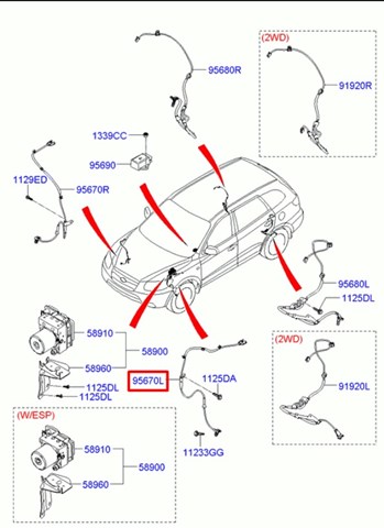 956702B000 HYUNDAI Датчик АБС (ABS) передний левый купить в Черновцы