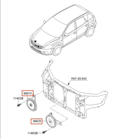Автомобильный клаксон 96610FD001 HYUNDAI