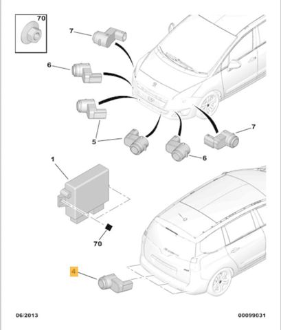 9677782980 PEUGEOT Датчик сигнализации парковки (парктроник) задний купить в Днепр
