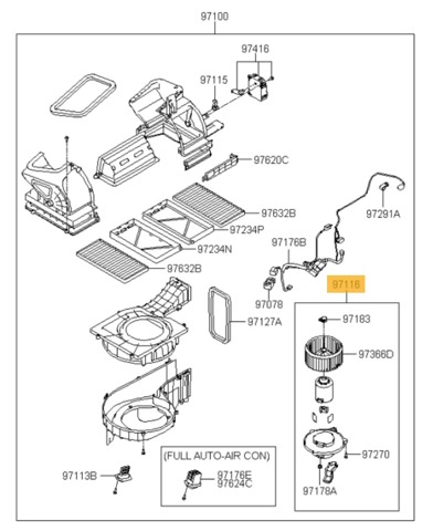 HYUNDAI 971132E300 Мотор вентилятора печки (отопителя салона) в наличии Львов