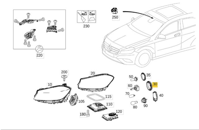 Заглушка фары A0008264324 MERCEDES
