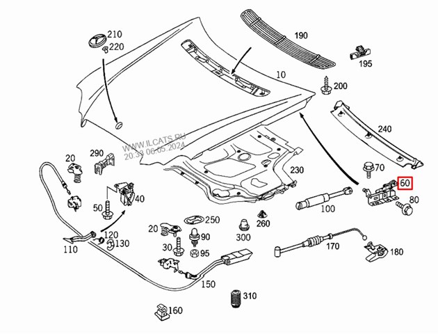 MERCEDES A2038800328 Петля капота левая в наличии Кривой Рог