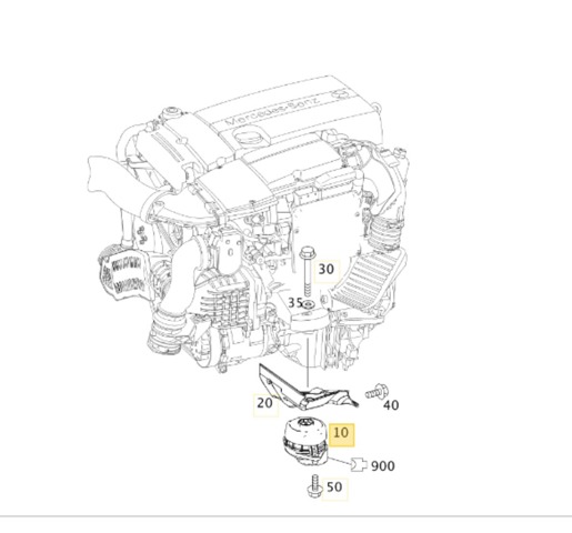 MERCEDES A2042400317 Подушка (опора) двигателя правая в наличии Кривой Рог